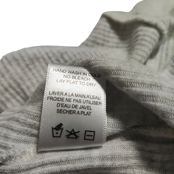 Spiritual Gangster Womens Beige Ribbed Knit Long Sleeve Hoodie Thumbholes - Picture 9 of 15